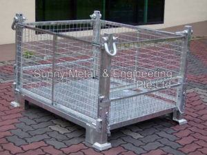 Collapsible Pallet Tainers - Galvanized Zinc